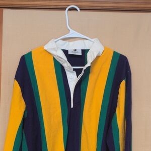 Crescent City Apparel Striped Vintage Rugby Shirt Size Extra Large XL